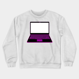 realistic laptop vector illustration in black and purple color Crewneck Sweatshirt